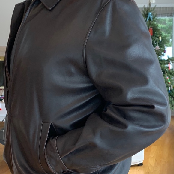 Leather Bomber Jacket Brooks Brothers 